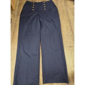 Lauren Ralph Lauren LRL Navy Sailor Style Straight Leg Dress Pants Size 14